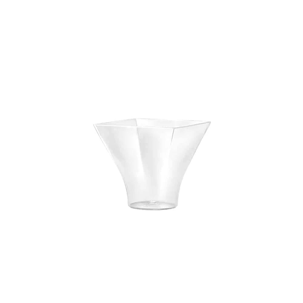 Mini flared mousse cup with a sleek, modern design, perfect for serving mousse, parfaits, and desserts at weddings, catering events, and upscale dining experiences.