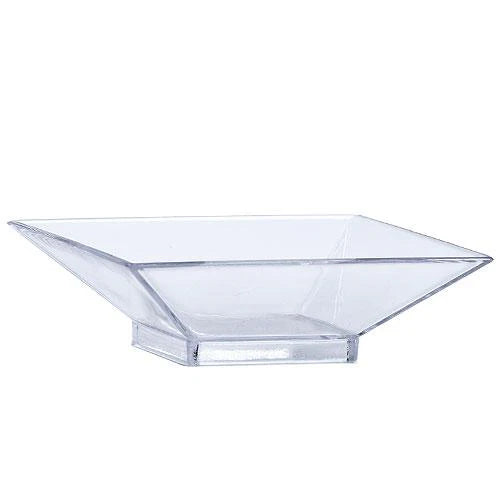 Mini square serving dish with a sleek and modern design, perfect for serving appetizers, desserts, and tastings at weddings, catering events, and upscale dining experiences.
