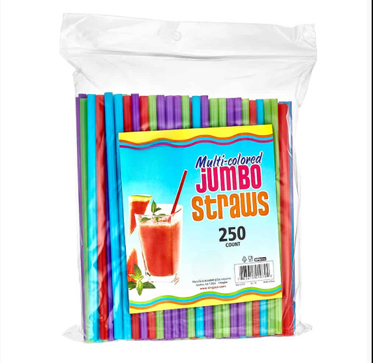 Multi-color jumbo straws, perfect for smoothies, milkshakes, and frozen drinks. Wide, durable, and fun for parties, cafes, and everyday use. Great for kids and adults to enjoy thick beverages.