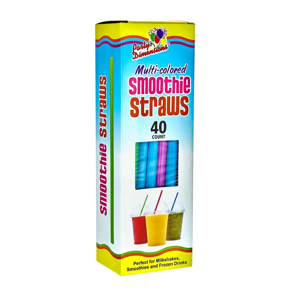 Multi-color smoothie straws, perfect for thick drinks like smoothies, milkshakes, and bubble tea. Wide, durable, and fun for parties, cafes, and everyday use. Great for kids and adults alike.