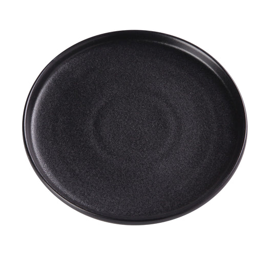 Yanco Round Plate NB-112 brings sleek sophistication to the table with its refined black matte porcelain and upright rim design. Perfectly sized for bread and butter, small appetizers, desserts, and side servings, it combines modern elegance with everyday durability. The matte finish creates a striking contrast that enhances plating, making it ideal for restaurants, cafés, catering services, and contemporary home dining spaces. 