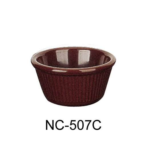 Yanco Fluted Ramekin NC-507C the perfect addition to your kitchen or dining setup. This round, fluted ramekin is designed to hold up to 1-1/2 oz. of your favorite culinary creations.This ramekin is compact yet spacious enough to accommodate your dishes with ease. Made of extra heavy-duty melamine, the Yanco NC-507C Nu-Classic Ramekin is built to withstand the rigors of everyday use. And, with its dishwasher-safe design, cleaning up after meals has never been easier.