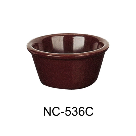 Yanco Smooth Ramekin NC-536C is an affordable and reliable addition to your tableware collection. These brown ramekin dishes are made from high-quality melamine material, that makes its dinnerware look like ceramics. These Milestone collection ramekins are commonly used for preparing and serving individual portions of a variety of dishes like creme brulee, cheese or egg dishes, macaroni and cheese, french onion soup and other food. These ramekin dishes would be perfect for your fine-dining restaurant.