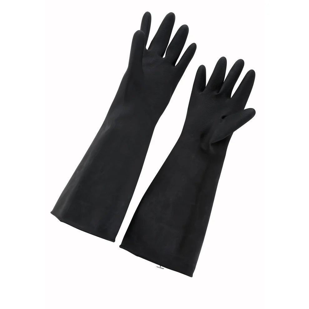Winco NLG-1018, 10" x 18", Black Natural Latex Gloves