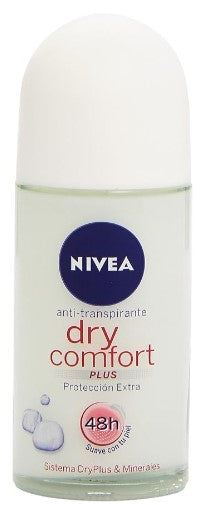 Nivea Roll-On Dry Comfort, 50 ml deodorant roll-on for long-lasting sweat control and dry, comfortable underarms