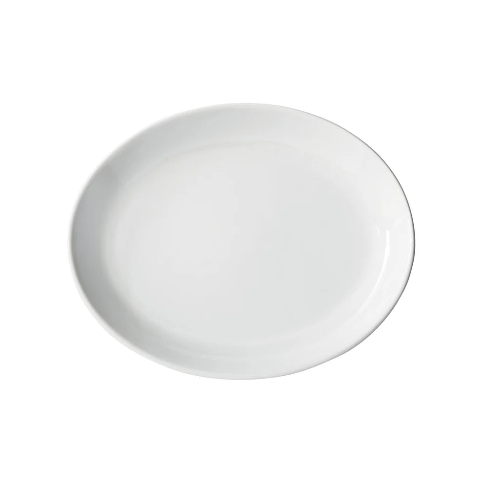Winco OKP-105PL to OKP-95PL, 9.5"–13", White, Brechia Oval Coupe Porcelain Platters, Sold by Case