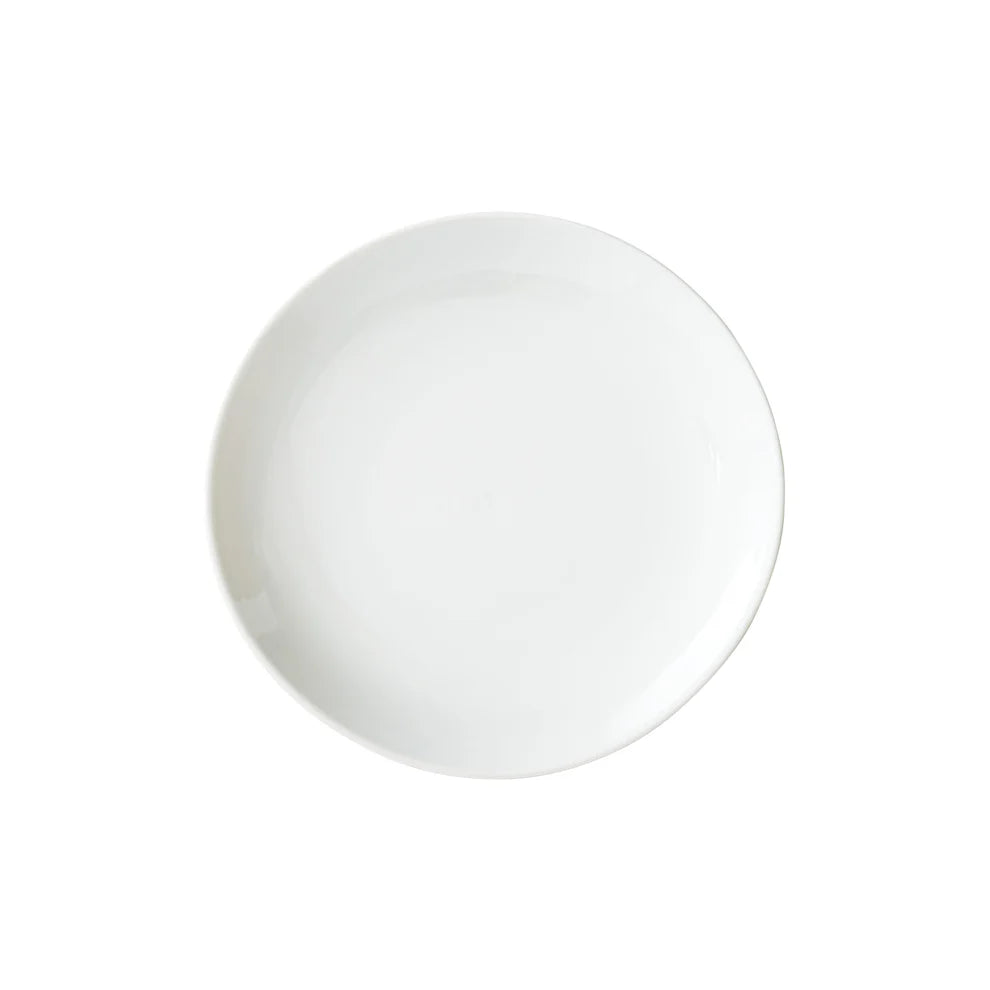 Winco OKP-10 to OKP-9, 6"–16" White Brechia Round Coupe Porcelain Plates, Sold by Case