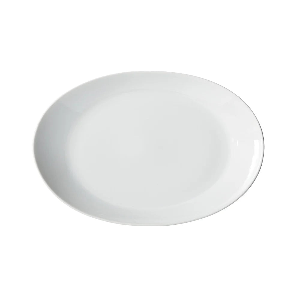 Winco OKP-105PL to OKP-95PL, 9.5"–13", White, Brechia Oval Coupe Porcelain Platters, Sold by Case