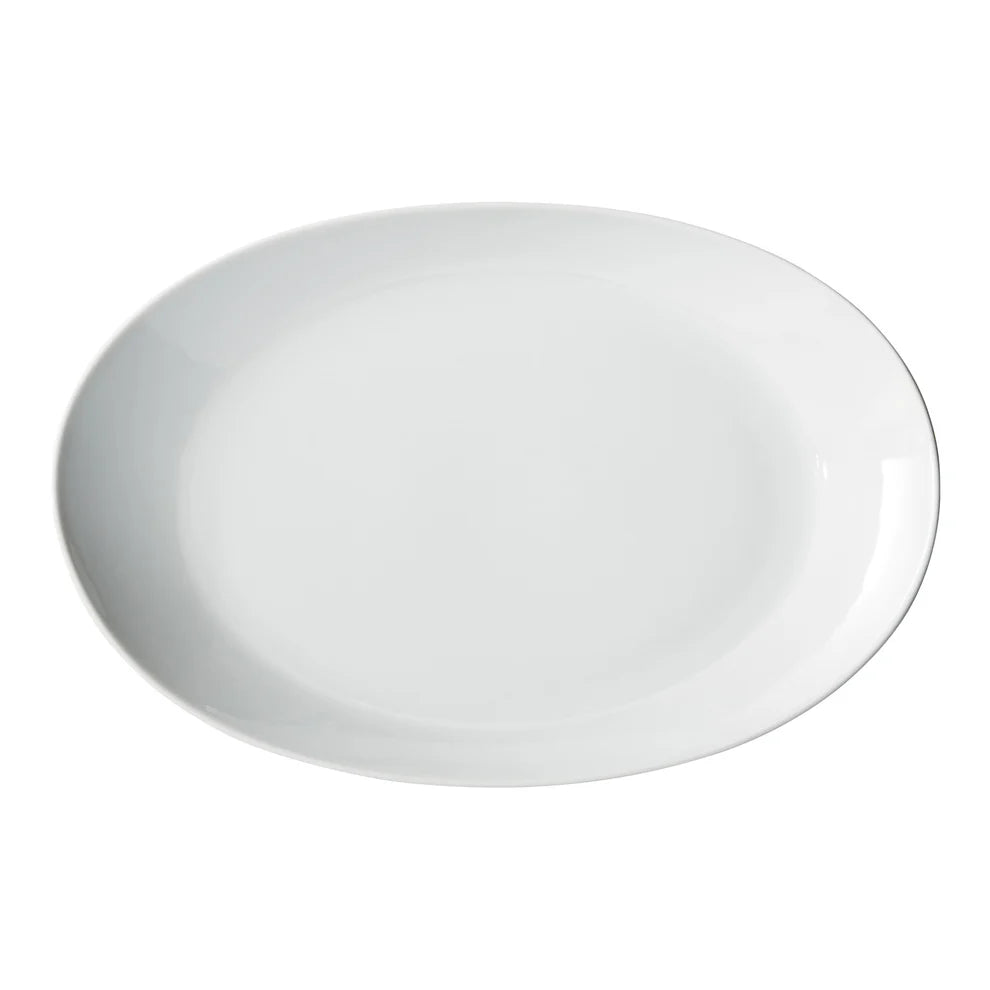 Winco OKP-105PL to OKP-95PL, 9.5"–13", White, Brechia Oval Coupe Porcelain Platters, Sold by Case