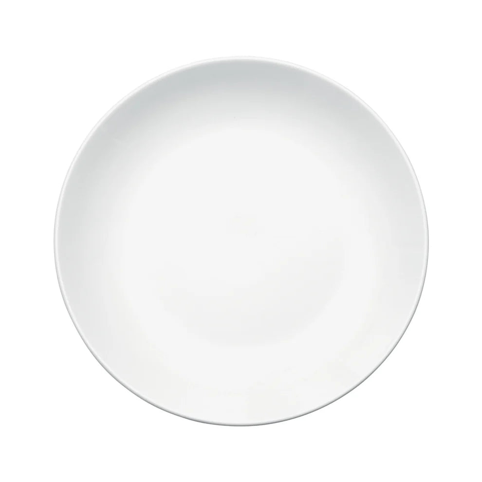 Winco OKP-10 to OKP-9, 6"–16" White Brechia Round Coupe Porcelain Plates, Sold by Case