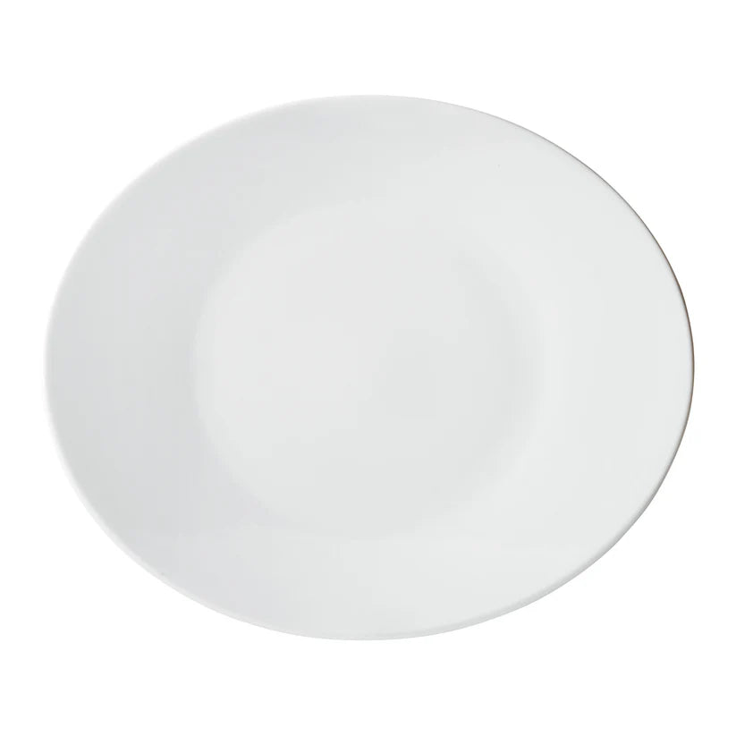 Winco OKP-105PL to OKP-95PL, 9.5"–13", White, Brechia Oval Coupe Porcelain Platters, Sold by Case