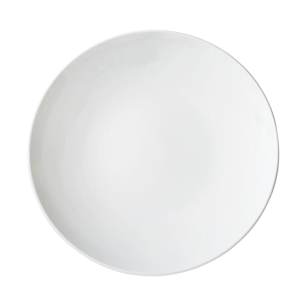 Winco OKP-10 to OKP-9, 6"–16" White Brechia Round Coupe Porcelain Plates, Sold by Case