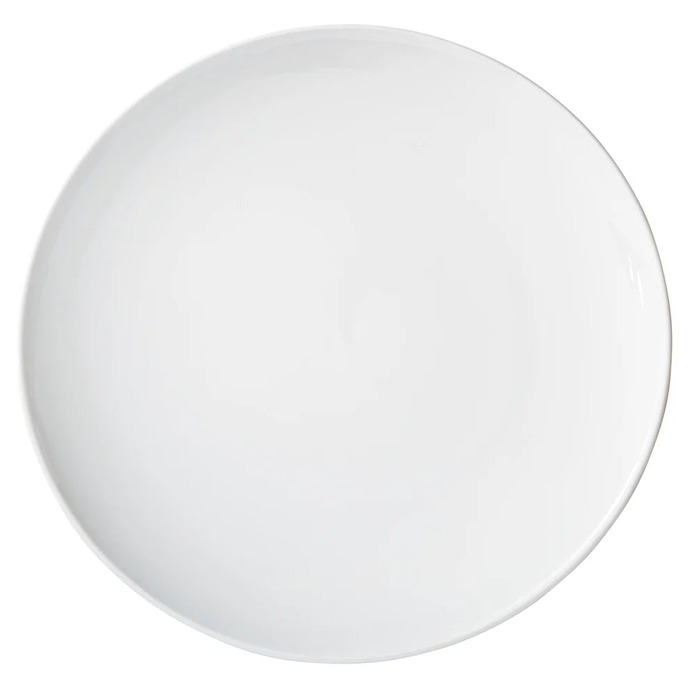 Winco OKP-10 to OKP-9, 6"–16" White Brechia Round Coupe Porcelain Plates, Sold by Case