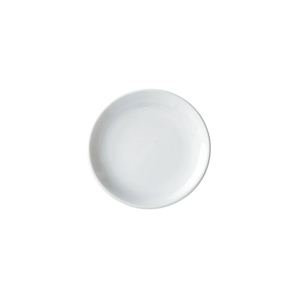 Winco OKP-10 to OKP-9, 6"–16" White Brechia Round Coupe Porcelain Plates, Sold by Case