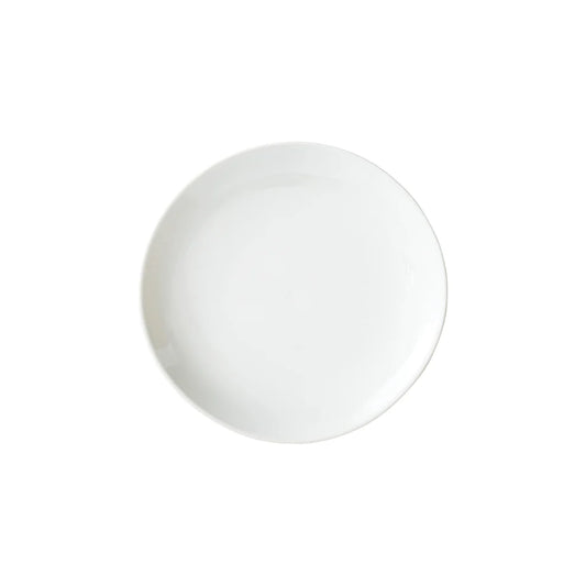 Winco OKP-10 to OKP-9, 6"–16" White Brechia Round Coupe Porcelain Plates, Sold by Case