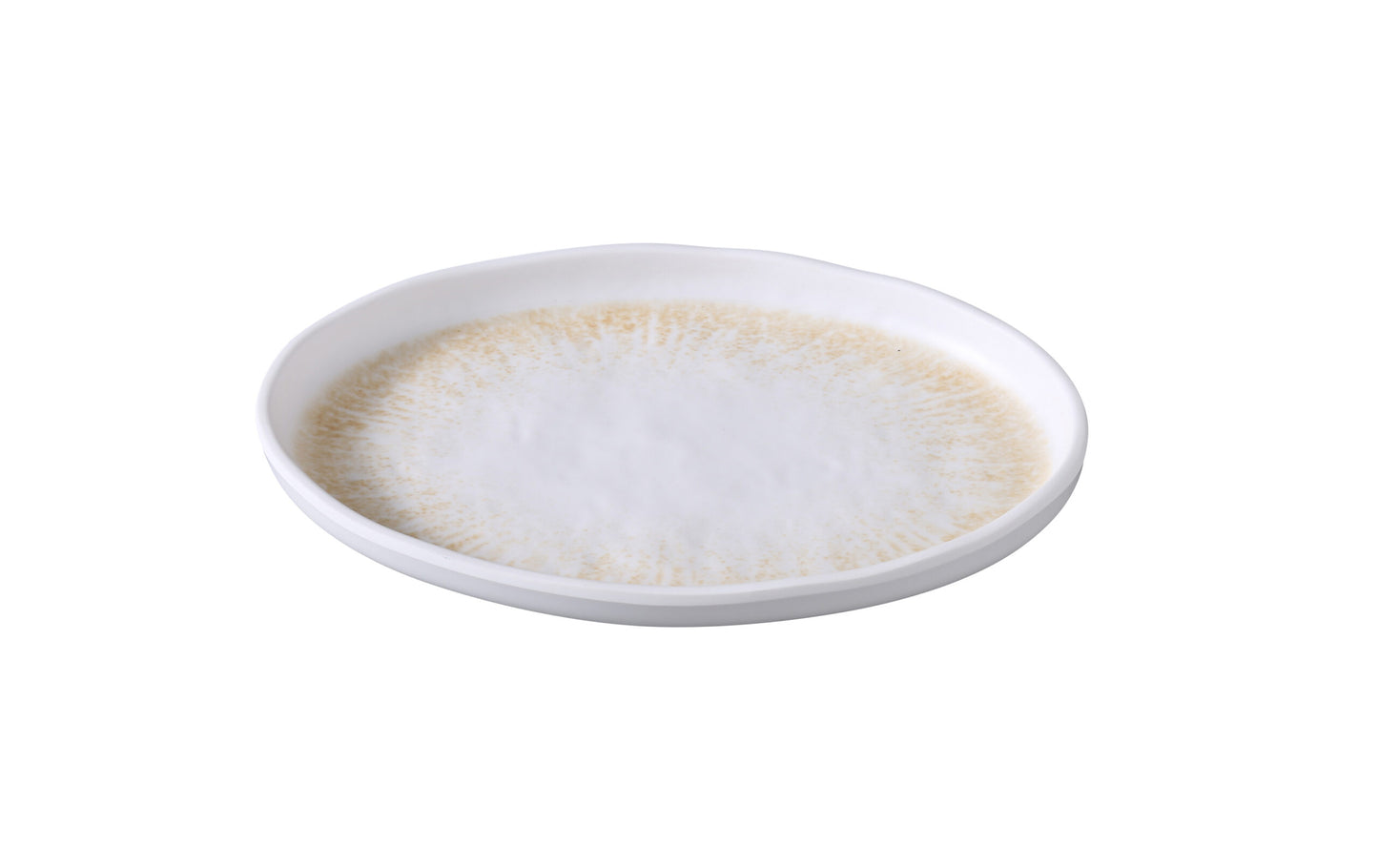 Yanco Platter OP-208 is a refined serving piece that adds elegance to your tabletop presentations. Made from durable melamine, this 8 1/8" x 5 3/4" platter showcases a white and brown finish with a golden design and textured detailing. Its sleek oval shape and smooth rim make it an excellent choice for serving appetizers, side dishes, or desserts in restaurants, catered events, or buffets.