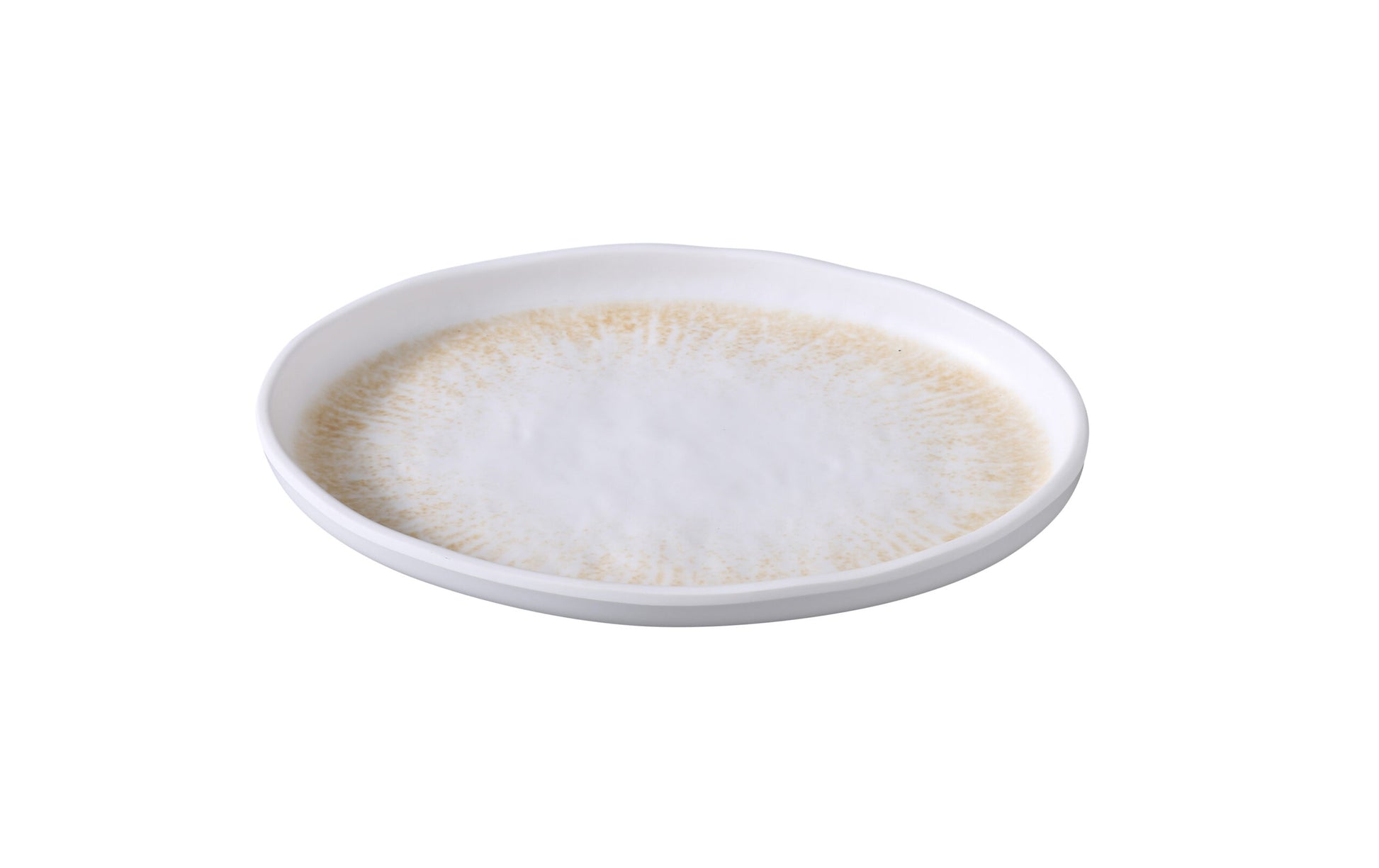 Yanco Platter OP-208 is a refined serving piece that adds elegance to your tabletop presentations. Made from durable melamine, this 8 1/8" x 5 3/4" platter showcases a white and brown finish with a golden design and textured detailing. Its sleek oval shape and smooth rim make it an excellent choice for serving appetizers, side dishes, or desserts in restaurants, catered events, or buffets.