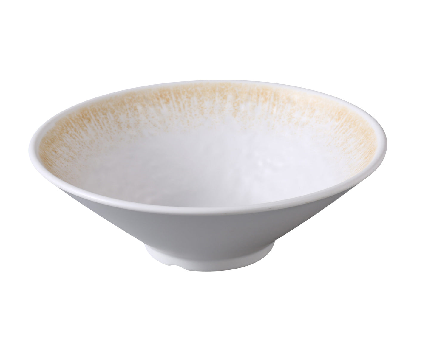 Yanco Bowl OP-408 is a beautifully crafted piece from the Optimum collection, combining durability with an elegant design. Made from high-quality melamine, it features a golden design and textured finish that adds sophistication to any dining experience. Perfect for serving ramen, soups, or larger portions, this bowl is designed for both style and practicality in high-demand environments like restaurants and catering services.