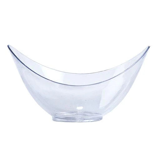 Mini bowl with an elegant oval and flutter design, perfect for serving appetizers, desserts, and gourmet tastings at weddings, catering events, and upscale dining experiences.