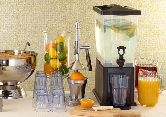 Winco PBD-3 3 Gal, Plastic, BPA-Free, NSF Slim Beverage Dispenser - Restaurant Kitchen, Buffet Stations, Catering Services