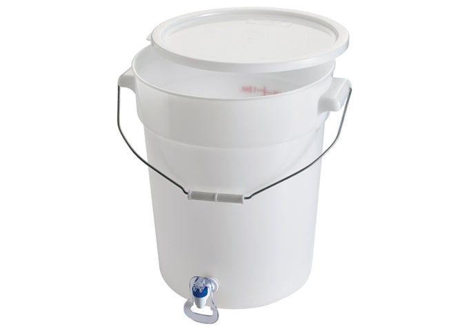 Winco PBDW-22 6 Gal Round BPA-Free White Beverage Dispenser - Restaurant Kitchen, Buffet Stations, Catering Services
