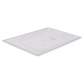 Stanton Trading Clear, polycarbonate food storage box lid designed to fit a 18" x 26" storage box. The lid is durable, easy to clean, and NSF-certified, providing a secure and hygienic seal for food storage.