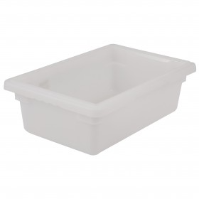 Stanton Trading 17-gallon capacity, white polyethylene food storage box with dimensions of 18" x 26" x 12". Designed for durable food storage, it is ideal for commercial kitchens and complies with NSF standards.