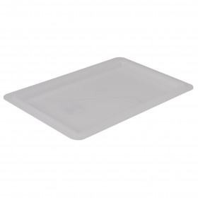 Stanton Trading White polyethylene food storage box lid designed to fit 12" x 18" storage boxes. The lid offers a secure fit to maintain food freshness and for food safety.