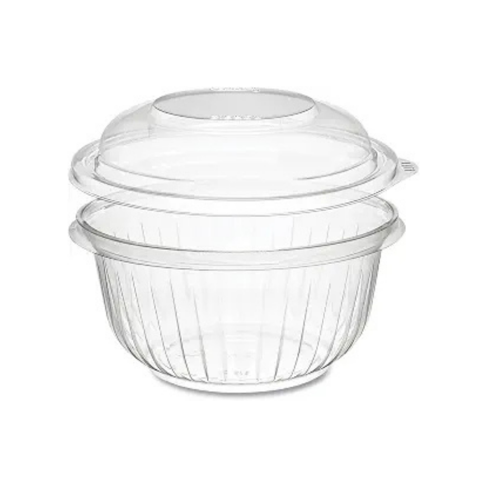Dart 16oz Clear PET Plastic Round Disposable Bowl with Dome Lid
