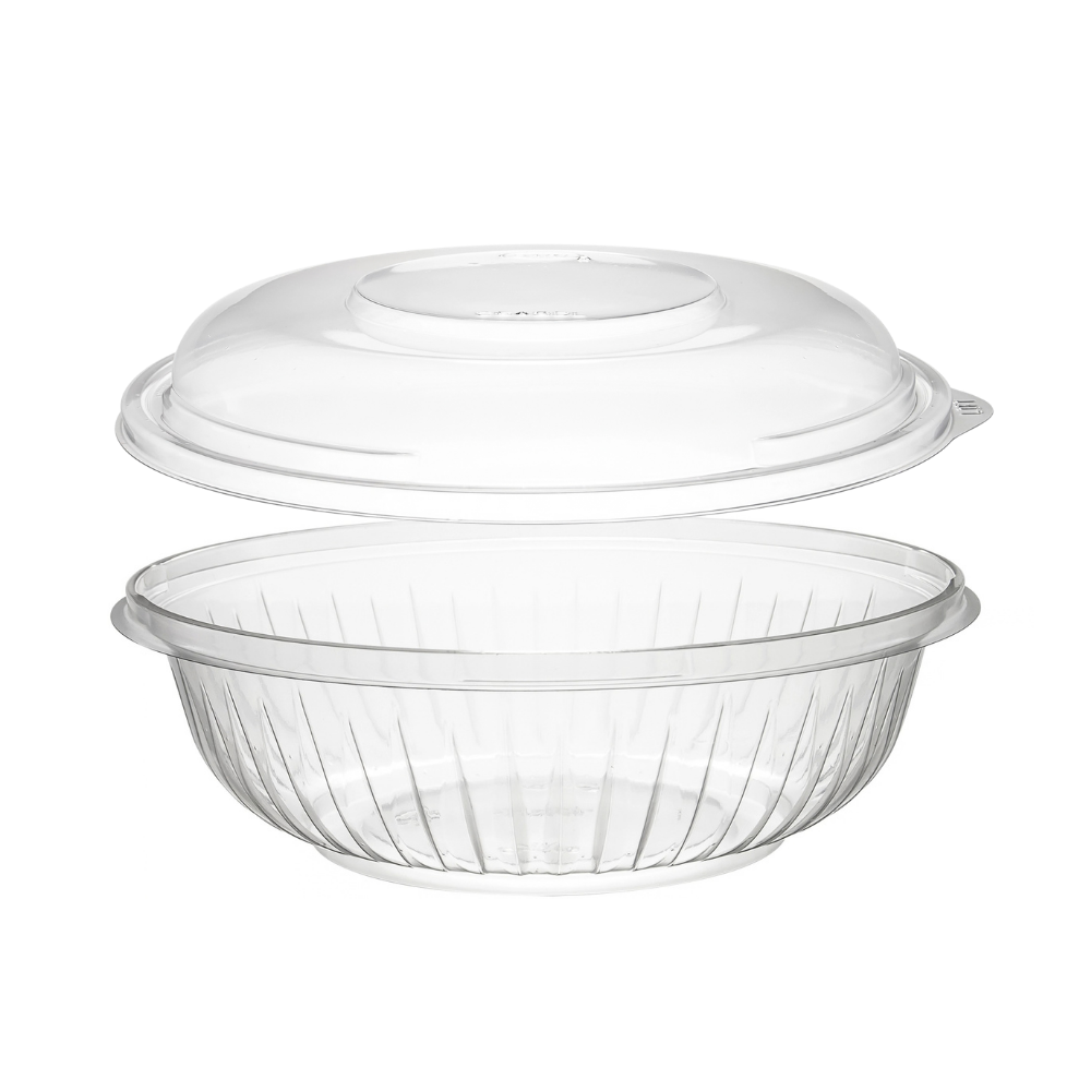 Dart 24oz Clear PET Plastic Round Disposable Bowl with Dome Lid