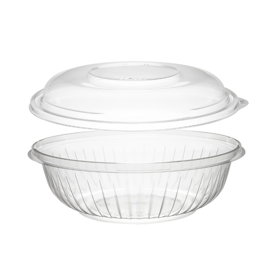 Dart 24oz Clear PET Plastic Round Disposable Bowl with Dome Lid
