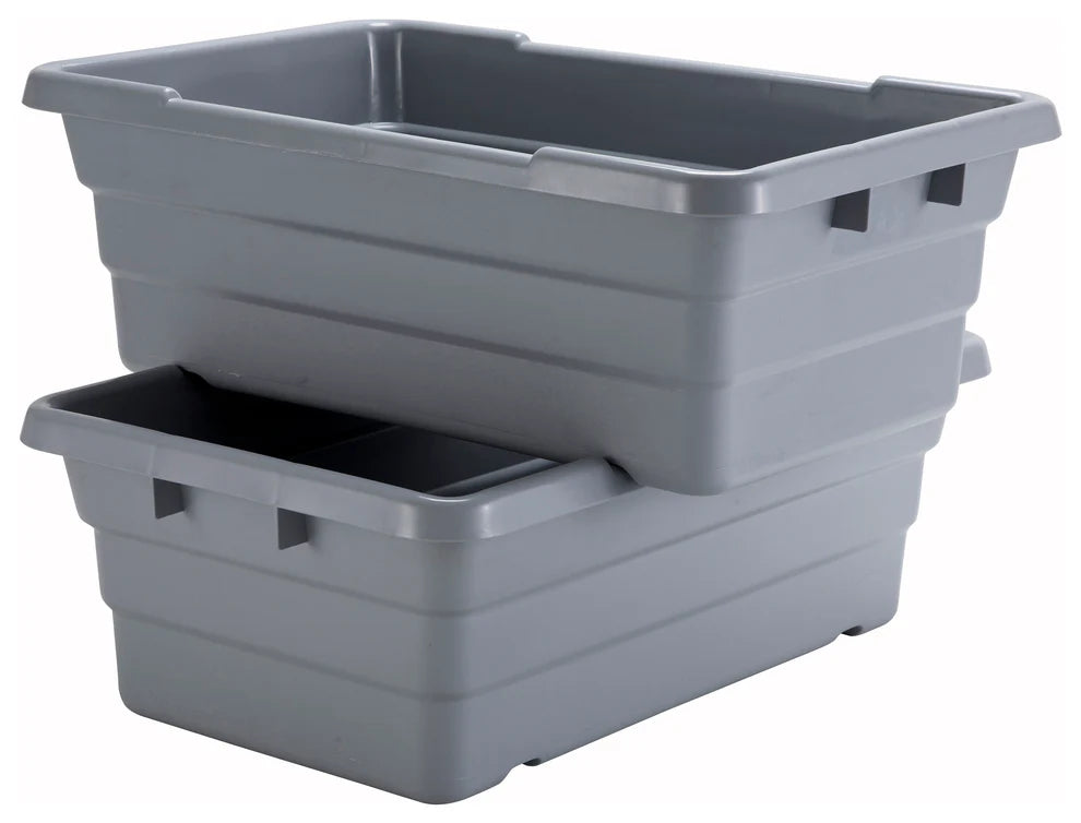 Winco PL-8, 24" x 15" x 8", Gray Lug, Nesting