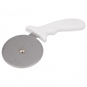 3.5-inch pizza cutter stanton trading with a sharp stainless steel blade and ergonomic plastic handle. Designed for effortless slicing through pizzas, flatbreads, and more. Durable and easy to clean for professional and home kitchens.