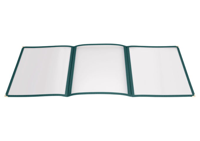 Winco PMCT-9B to PMCT-9U, 9.5"x12.125" Triple Fold Menu Covers, 5 Colors