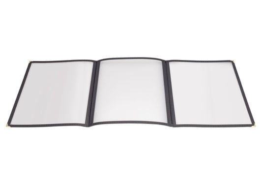 Winco PMCT-9B to PMCT-9U, 9.5"x12.125" Triple Fold Menu Covers, 5 Colors