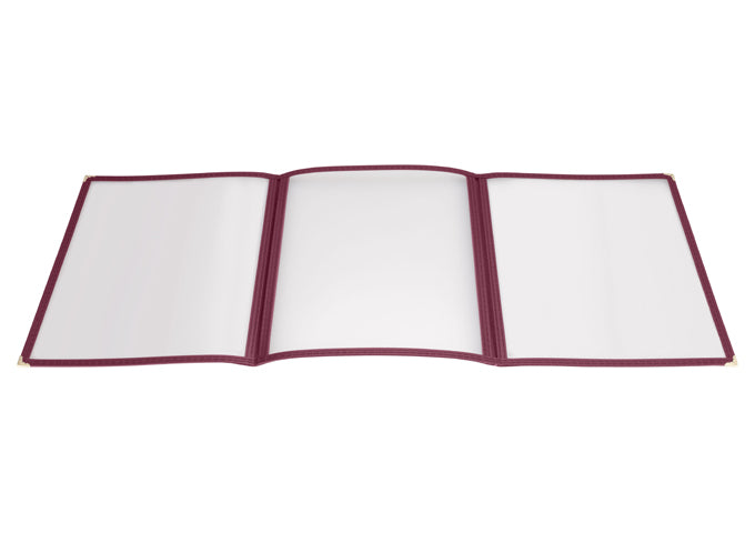 Winco PMCT-9B to PMCT-9U, 9.5"x12.125" Triple Fold Menu Covers, 5 Colors