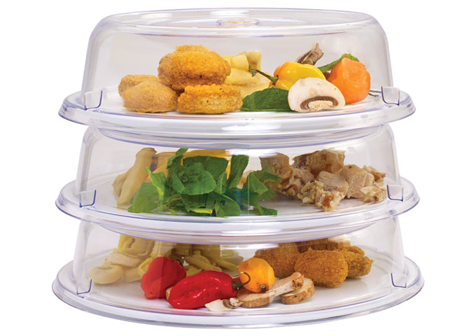 Winco PPCR-10 to PPCR-9, 10" to 9" 2-1/2"H Stackable, PC Clear Round Plate Cover