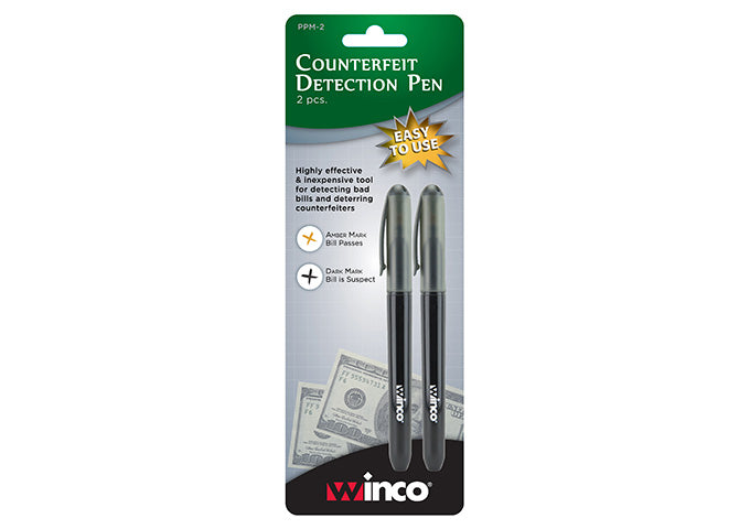 Winco PPM-2 2-Piece Pack Counterfeit Detection Pen