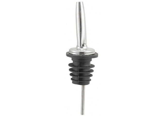 Winco PPM-4 Black Plastic Stopper Tapered Spout Metal Pourers