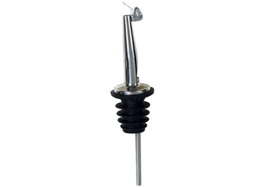 Winco PPM-4C Black Plastic Stopper Tapered Spout & Hinged Cap Metal Pourers