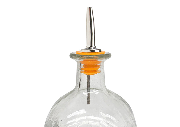 Winco PPM-6 Medium Flow, Yellow Plastic Stopper, Oversized, Tapered Spout Metal Pourer
