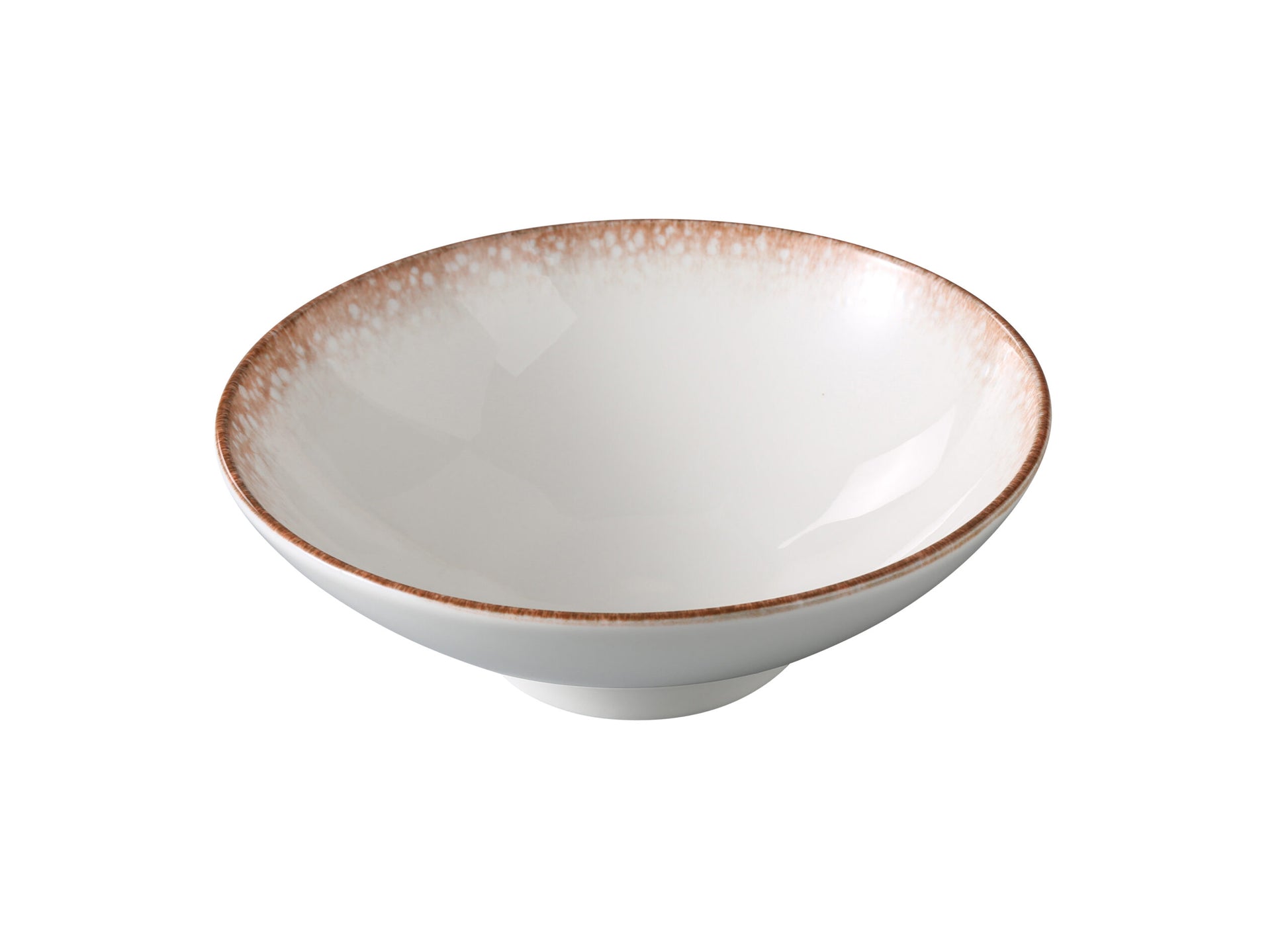 Yanco Bowl PR-508 offers a warm, rustic aesthetic with modern versatility. Featuring the Porto collection’s signature earthy brown rim and smooth white porcelain body, this 38 oz bowl is ideal for serving ramen, noodles, hearty soups, or grain-based dishes. Its generous size and durable construction make it a standout option for both casual and refined dining settings.