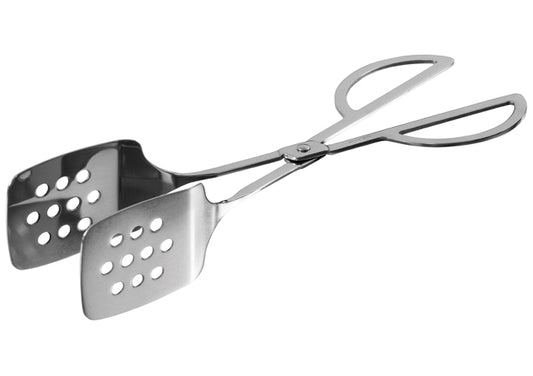 Winco PT-10P 10" Stainless Steel Perforated Scissor Style Pastry Tong