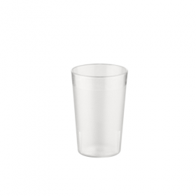 Stanton Trading 20-ounce tumbler in a clear color with a pebbled texture for a secure grip. Made from durable plastic, this tumbler is lightweight and ideal for serving beverages in restaurants, cafeterias, and healthcare facilities. It is commonly sold in packs of 12 for convenient bulk use.
