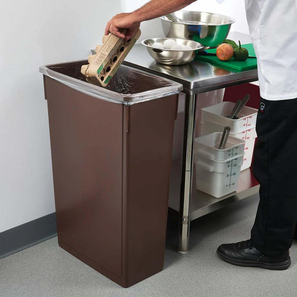 Winco PTC-23B-23SG, 23gal Slender Trash Cans in Various Colors