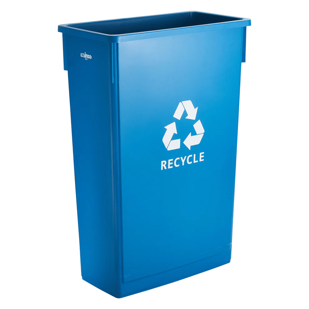 Winco PTC-23B-23SG, 23gal Slender Trash Cans in Various Colors