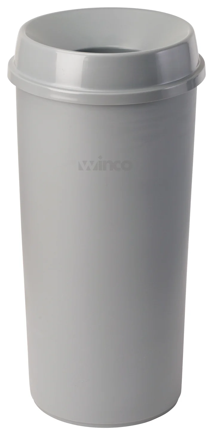Round Lid for PTCR-22G 12/Pack is a trash can lid designed for use with the Winco PTCR-22G 22 gallon trash can. This lid features a funnel top design to allow for hands-free waste disposal. Trash can is sold separately.
