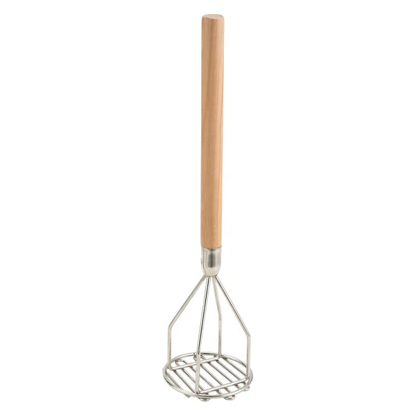 Winco PTM-18R to 24S, Round/Square, Wood Hdl Chrome Potato Masher, EA