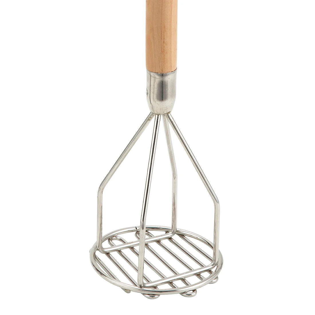 Winco PTM-18R to 24S, Round/Square, Wood Hdl Chrome Potato Masher, EA