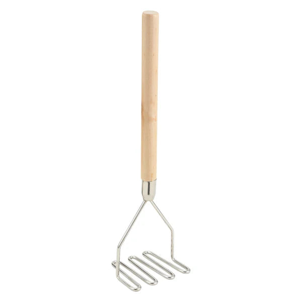Winco PTM-18R to 24S, Round/Square, Wood Hdl Chrome Potato Masher, EA